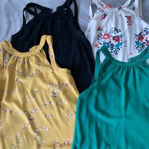 Womens sleeveless blouse clasp back bundle of 4